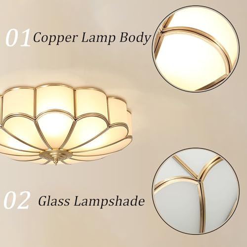 18 Inch Brass Flush Mount Ceiling Light