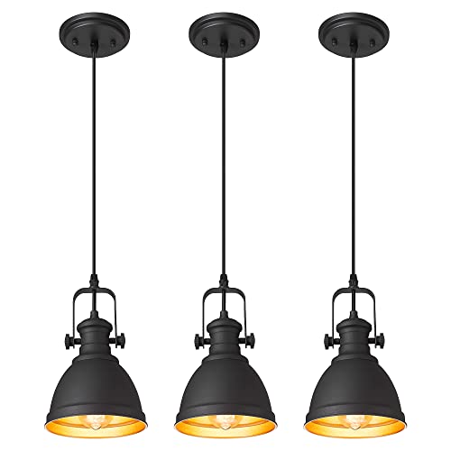 3 Pack Black Pendant Lights Kitchen Island