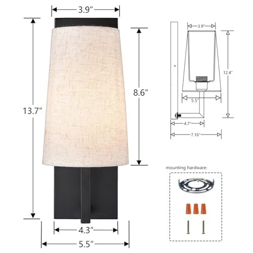 Farmhouse Black Wall Sconces Set of Two Modern 1 (2 Count)