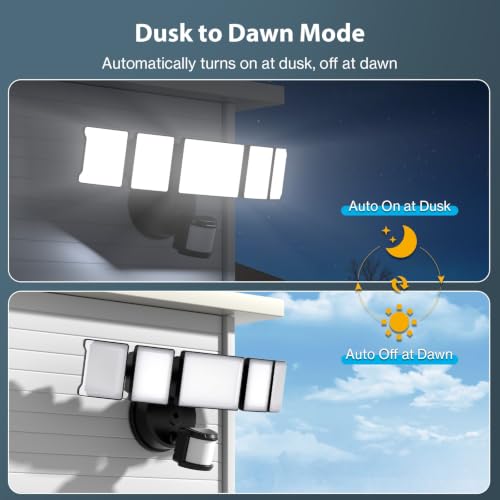 2 Pack 18000LM Motion Sensor Outdoor Lights (Black)
