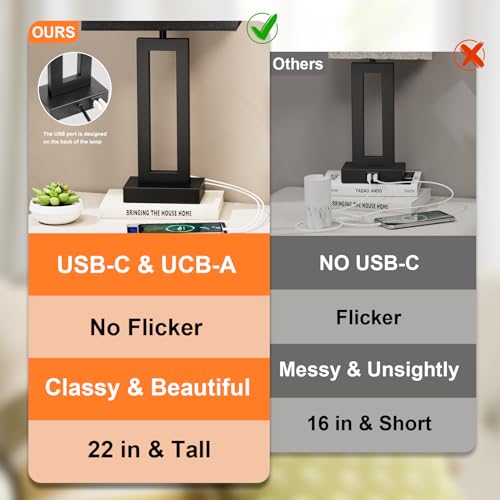 22" Tall Living Room Lamps for Night Stands (2 Count)