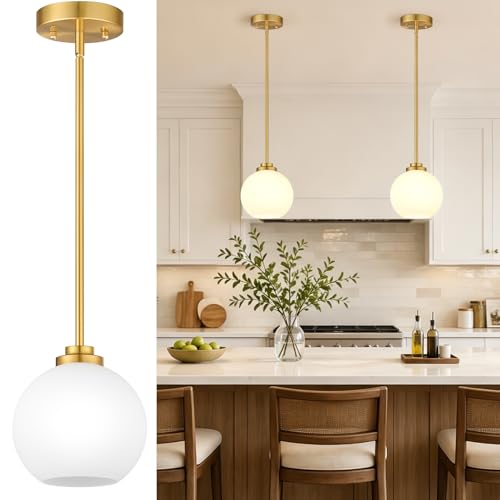 2 Pack Gold Globe Pendant Lights (2 Count)