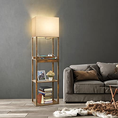 Floor Lamp with Shelves