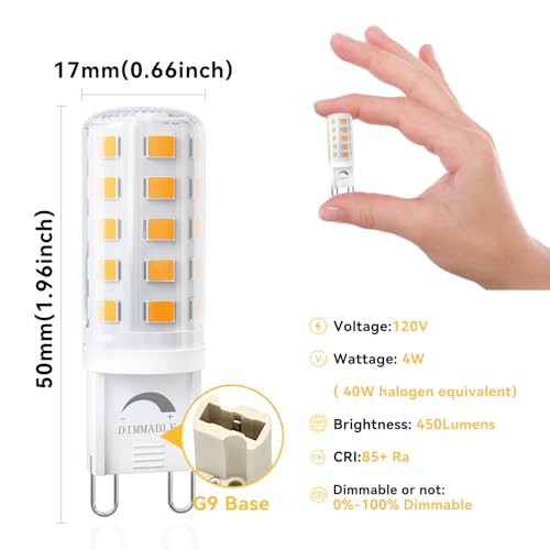 6 Pack Dimmable G9 LED Bulb 3000K (6 Count)