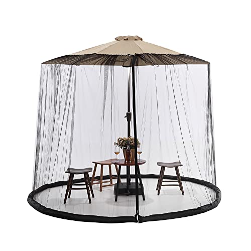 10FT Mosquito Net for Patio Umbrella Outdoors Screen Polyester Hanging Tent （Mosquito Net Only）