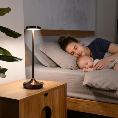 Brown Cordless Table Lamps (2 Count)