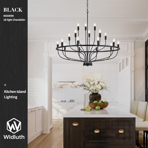 39.4" Large Black Chandelier