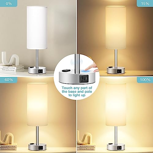 White Bedside Lamp for Bedroom