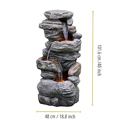 39.37 in. Outdoor Faux Stacked Stone 4