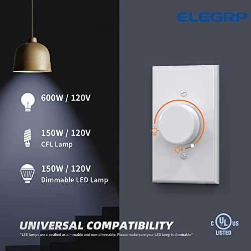 Digital Rotating Dimmer Switch for Dimmable LED (2 Count)