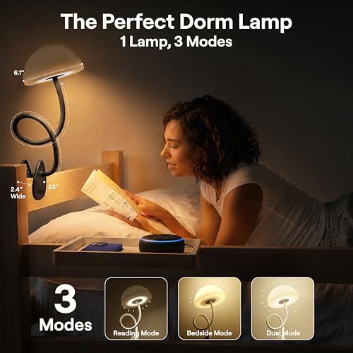 Shroommate Dorm Room Essential Clip On Bed Light for Dorm Room