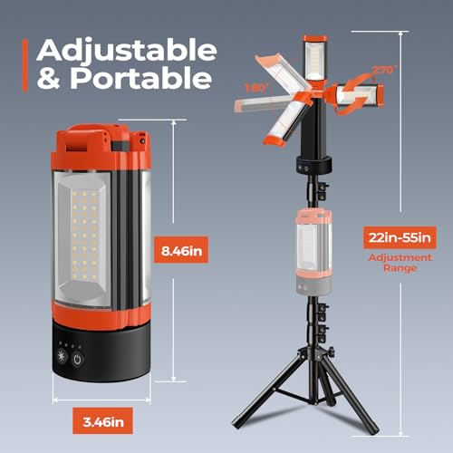 Rechargeable 12000mAh Camping Light with Adjustable Stand