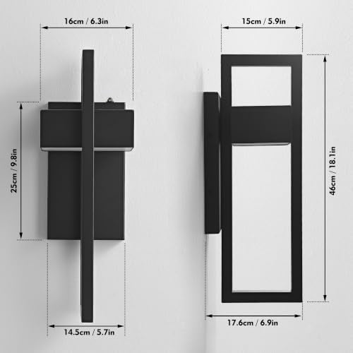 Dusk to Dawn Modern Large Outdoor Wall Lights Integrated LED Outdoor Wall Sconces Lighting
