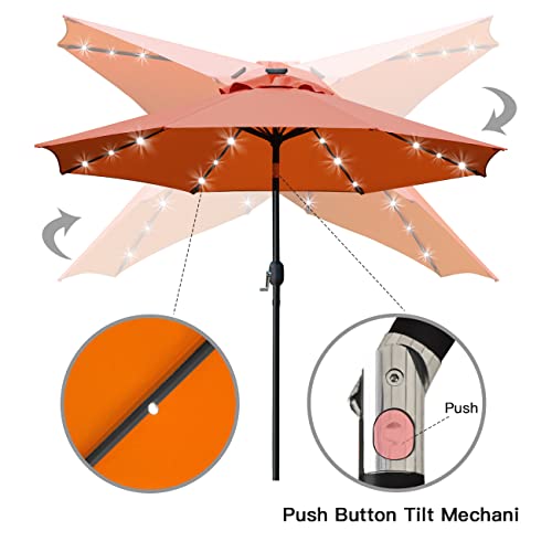 9' Solar LED Patio Umbrella