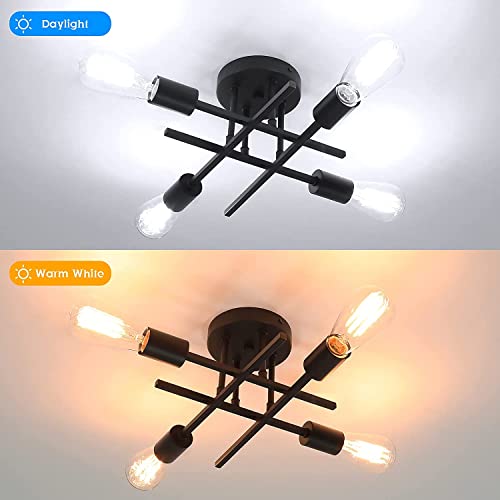 Modern 4 Light Semi Flush Mount Ceiling Light Fixture