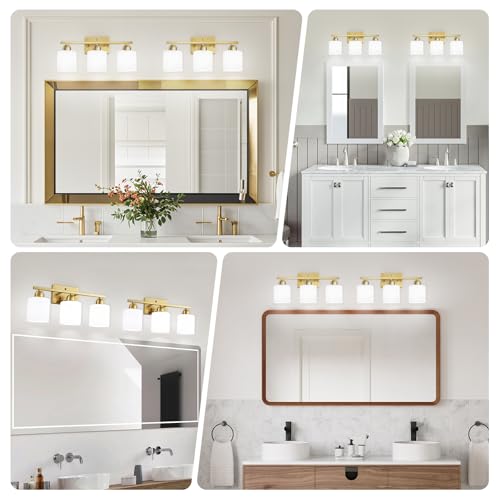 3 Light Gold Bathroom Light Fixtures