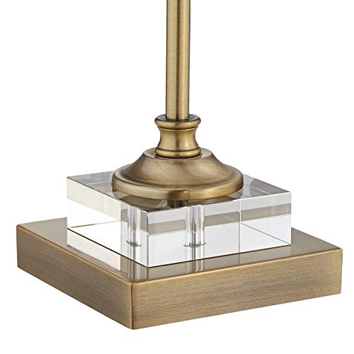 Julia 29 1 2" Brass Tall Buffet Table Lamp Gold Crystal with USB Dimmer