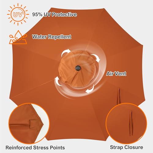 9ft Patio Umbrella Replacement Canopy