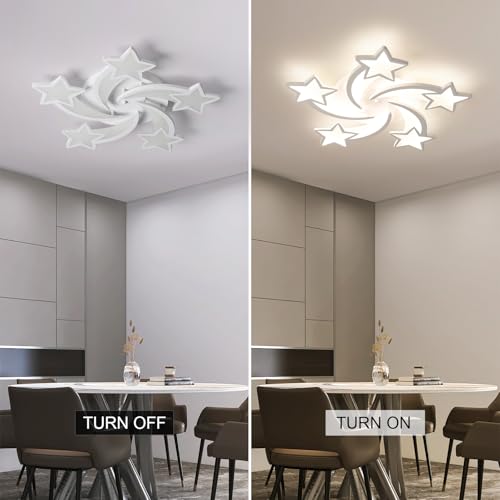 Flower Shaped Ceiling Light Dimmable Modern Ceiling Lamp Remote Control LED Lighting Fixture for Bedroom Living Room Dining Room