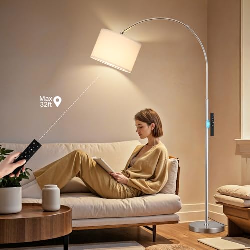 Dimmable Arc Floor Lamp with Remote