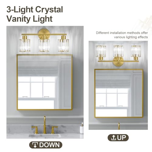Modern Gold Crystal Bathroom Light Fixtures