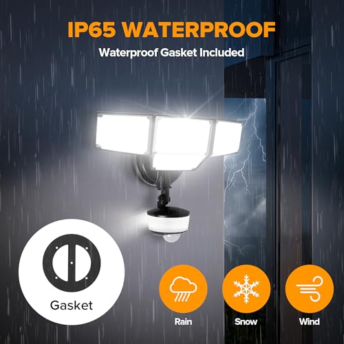 84W 9500LM LED Flood Lights Hardwire Motion Sensor Outdoor Lights (4 Count)