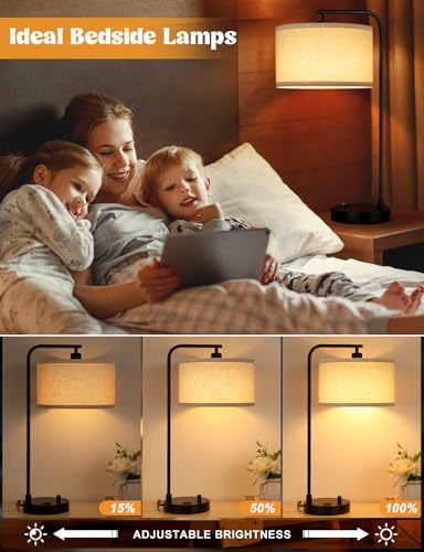 20.7" Tall Table Lamp with USB & Outlet