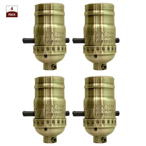 Push Through Lamp Socket for Incandescent or LED Bulbs (4 Count)