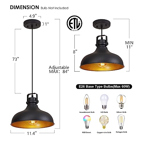 Black Farmhouse Pendant Lights Kitchen Island Fixtures