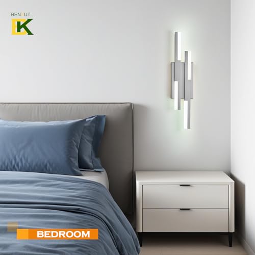 Modern LED Wall Sconce Silver Remote Wall Light Fixtures for Bathroom