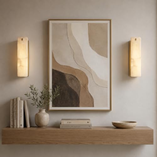 Rectangular Alabaster Wall Sconce 16 Inch