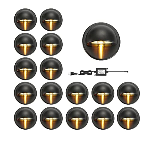 RNEHON 16 Pack Warm White LED Deck Lights Kit (16 Count)