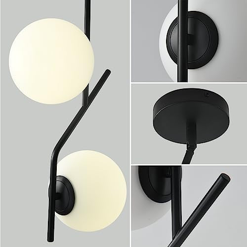 Modern Style Pendant Light Fixture Globe Chandelier Black Hanging Light Fixture for Kitchen Island Dinning Room Bedroom