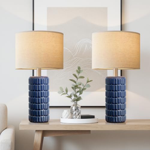 23" Modern Ceramic Table Lamps Set of 2 (2 Count)