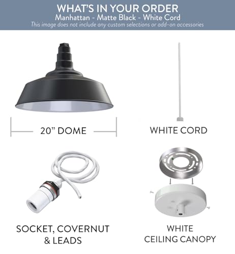 Industrial Pendant Light 20 Inch Extra Large Steel Warehouse