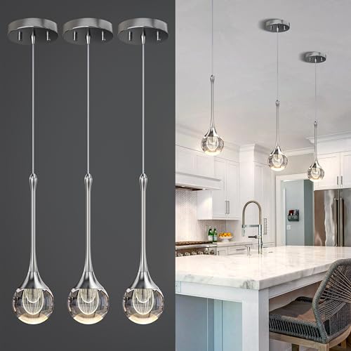 Silver Pendant Lights Kitchen Island (3 Count)