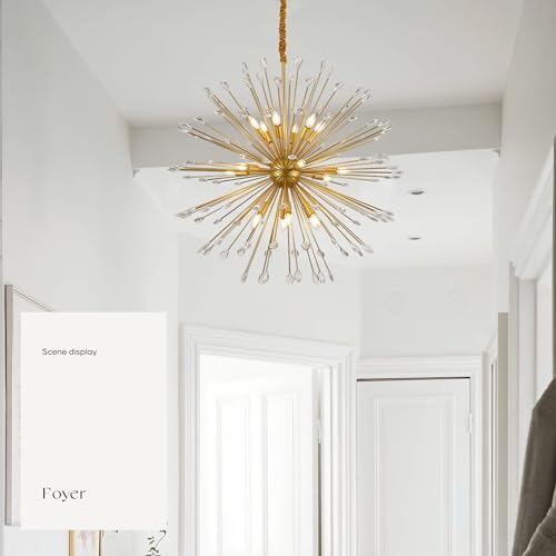 18 Light Gold Sputnik Chandelier