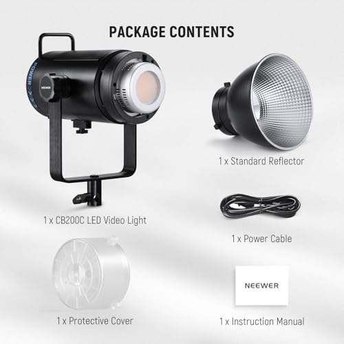 CB200C 200W RGBWW COB LED Video Light