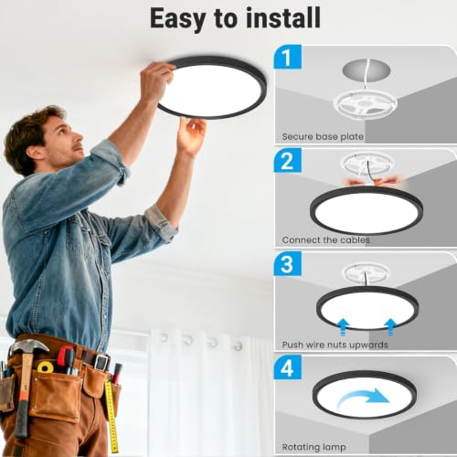 2Pack 12Inch LED Flush Mount Ceiling Light 5 Color Temperatures (2 Count)