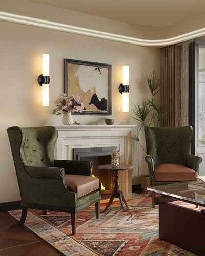 Black Wireless Battery Operated Wall Sconce with Remote Control (2 Count)