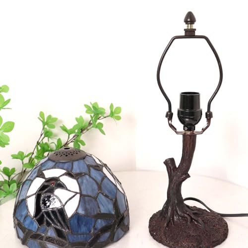 L12010 Raven Tiffany Style Stained Glass Table Lamp