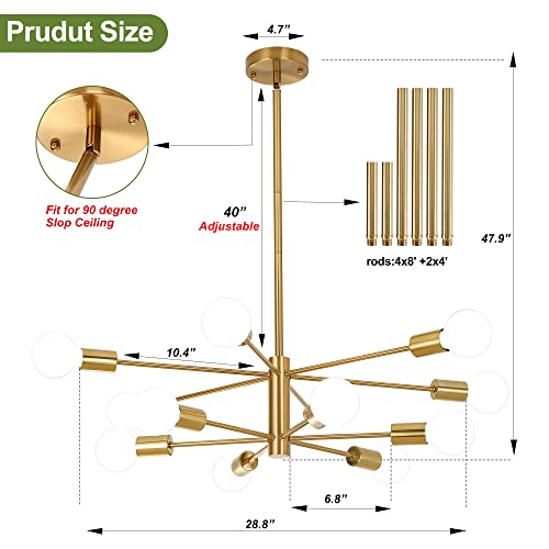 12 Light Modern Sputnik Chandelier