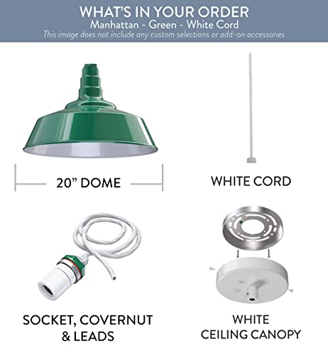 Industrial Pendant Light 20 Inch Extra Large Steel Warehouse Dome