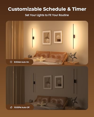40 Inch Battery Operated Wall Sconces Set of 2 (2 Count)