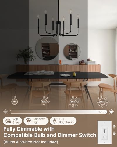 6 Light Black Chandelier