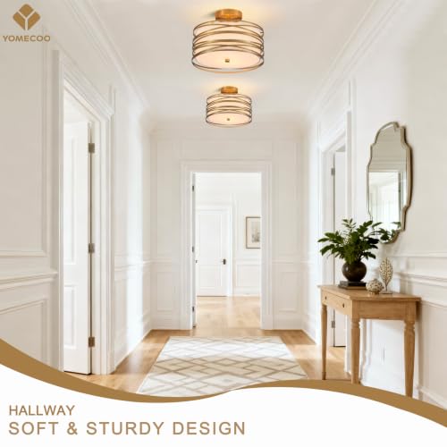 12.2" Gold Semi Flush Mount Ceiling Light