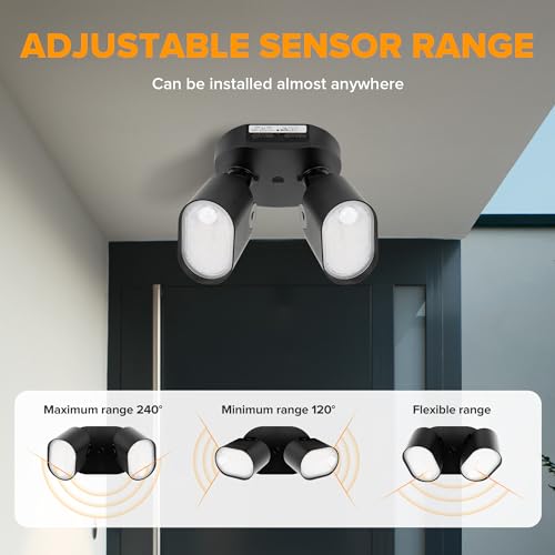 35W 4000LM LED FloodLights with 2 Sensors (2 Count)