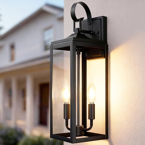 17.6" Black Outdoor Wall Light Fixture