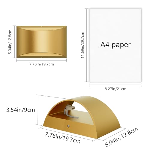 Gold Wall Sconce Indoor Wall Lights Hardwired Set of 2 Up and Down Wall Mount Light for Living Room Bedroom Hallway Corridor Conservatory Warm White 3000K (2 Count)