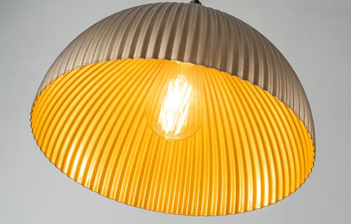 Vintage Antique Brass Dome Pendant Light